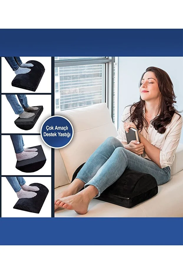 Visco Ayak Dayama Minderi, Masaj Noktalı Ergonomik Ayarlanabilir Ayak Desteği, 42x28,5x17cm